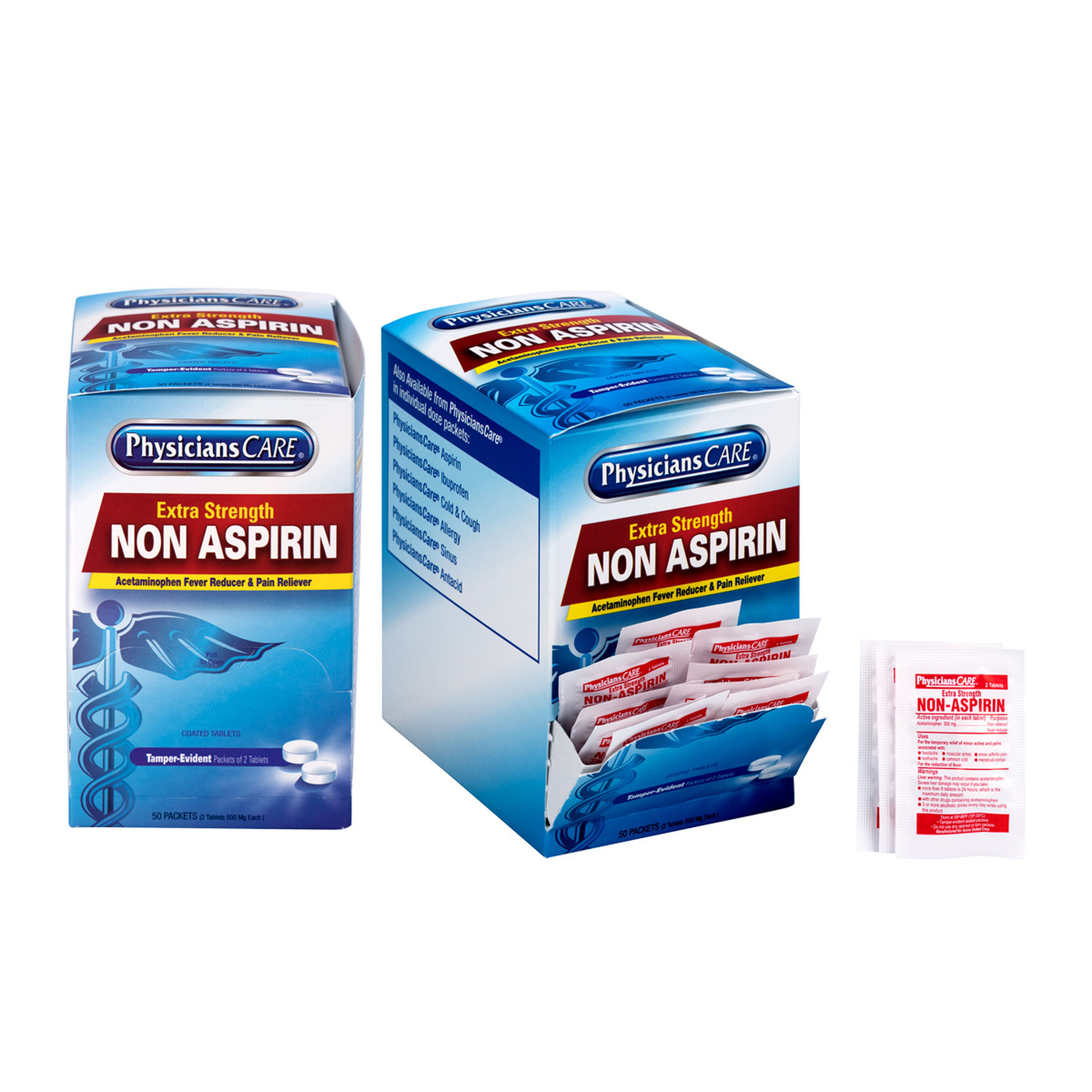 PhysiciansCare Extra Strength NonAspirin, Two boxes 50x2 tablets